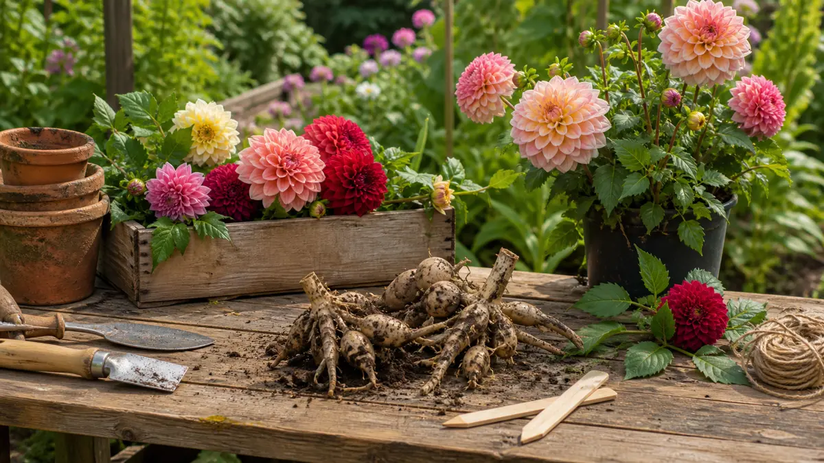 Tubercules de dahlias en ligne présenté comme guide de choix pour jardin français