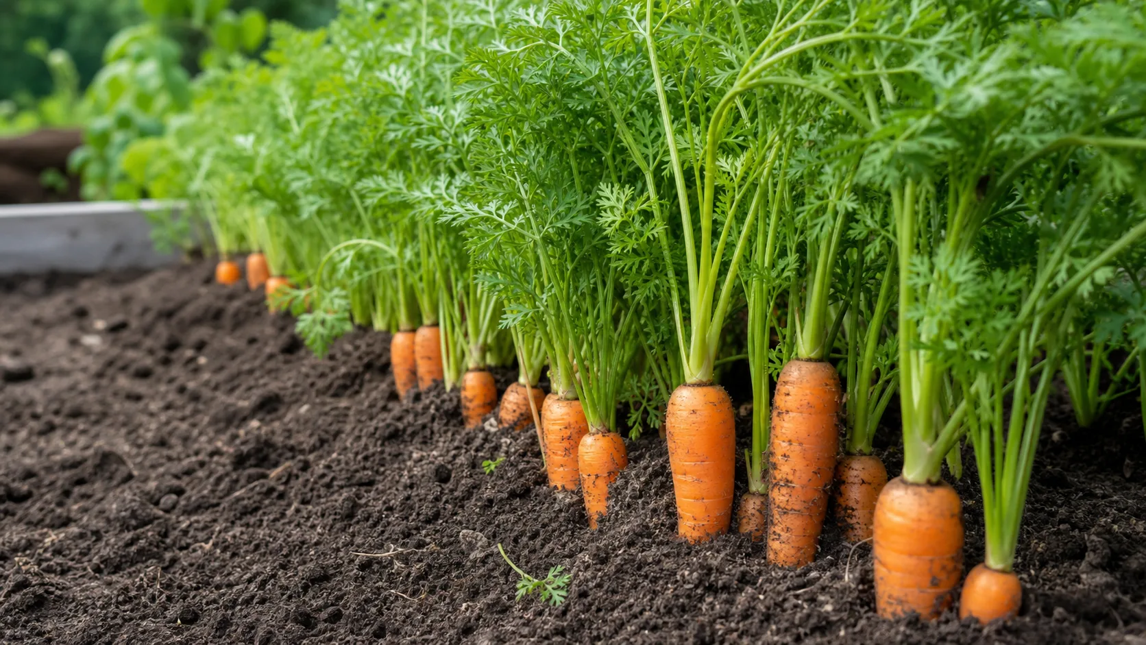 Carottes dans un potager français