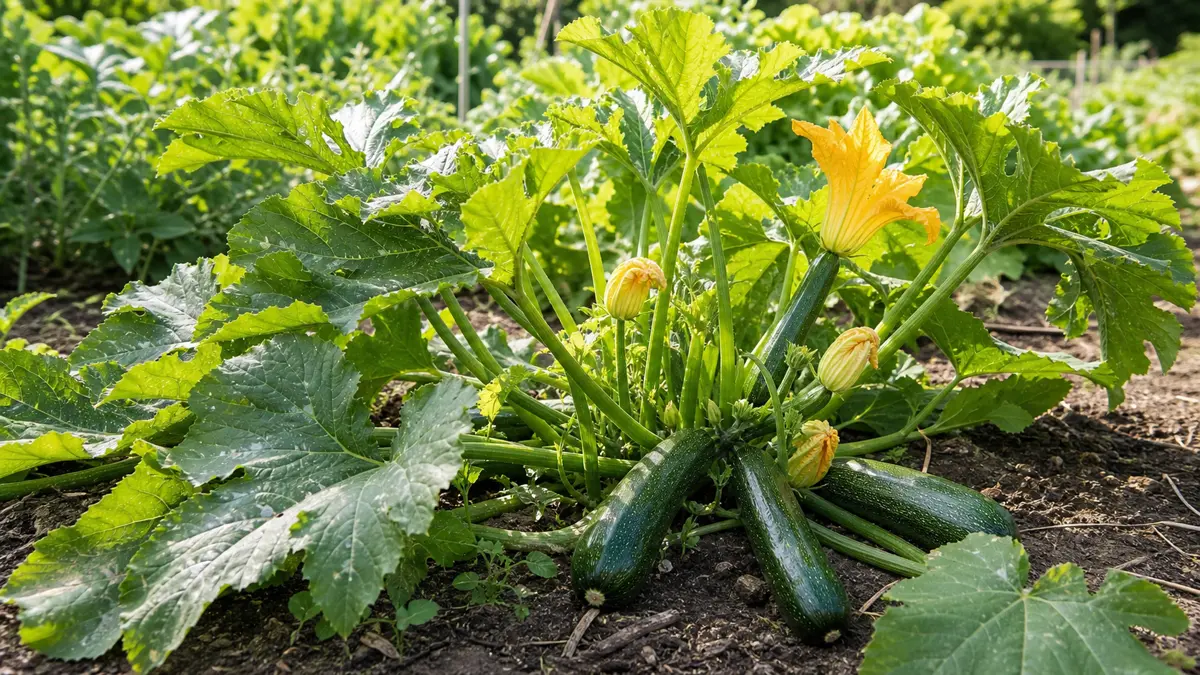 Courgettes dans un potager français
